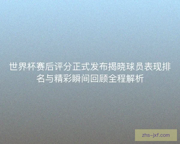 世界杯赛后评分正式发布揭晓球员表现排名与精彩瞬间回顾全程解析